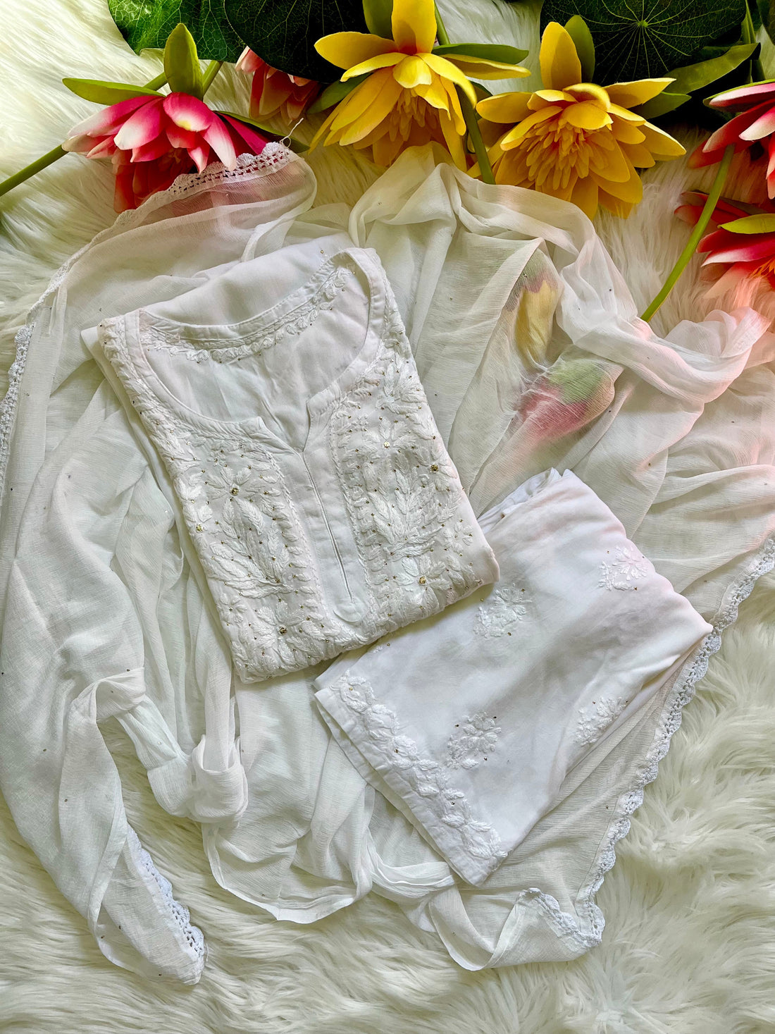 Premium Ryon Mukaish 3-Piece Set - Chikan Diaries