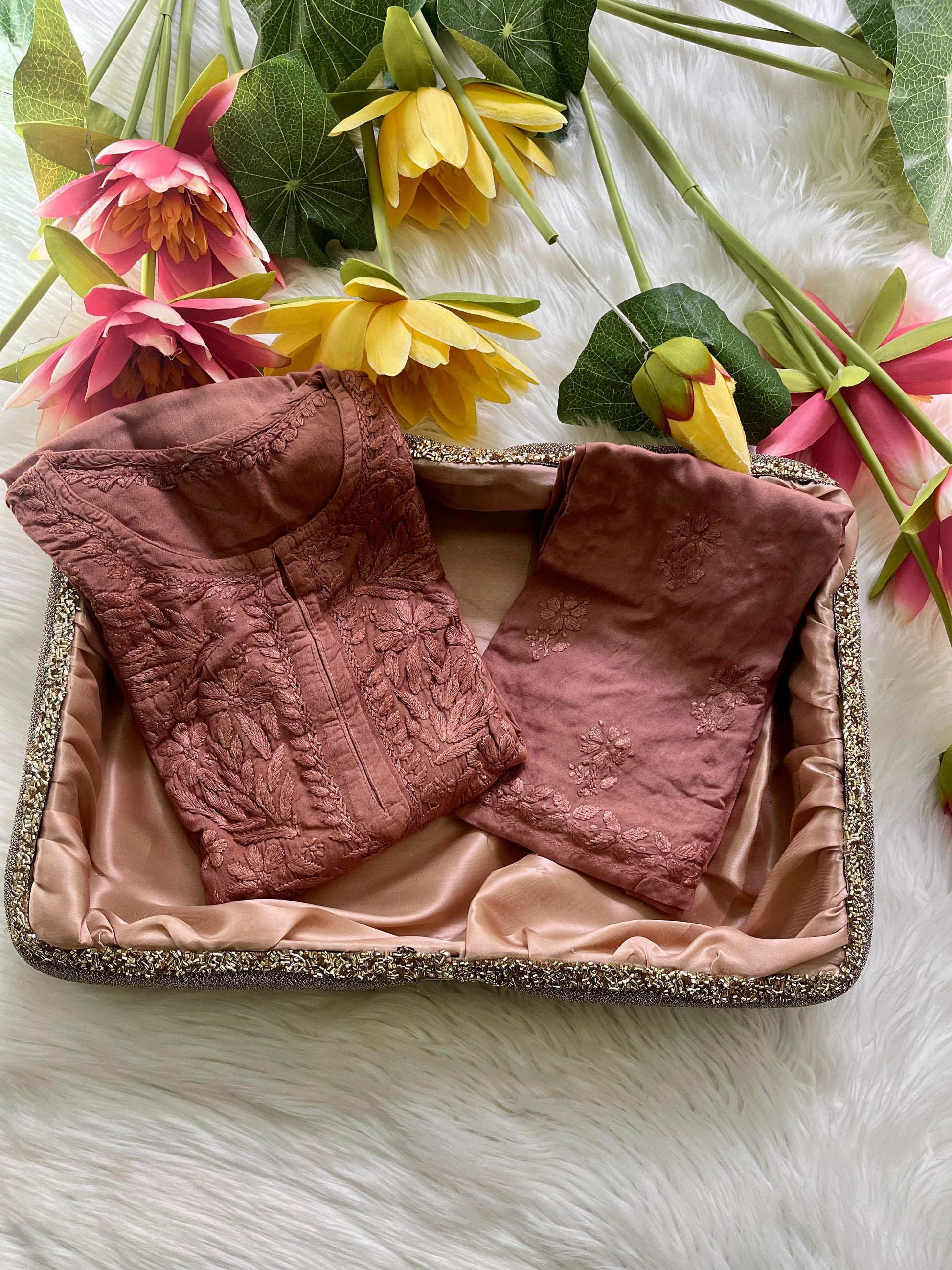 Zeba Ryon Dyed Kurti & Plazo Set ✨ - Chikan Diaries