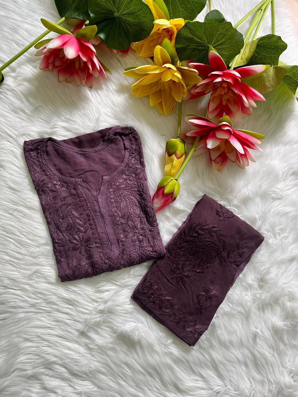 Avni Rayon Ombre Dyed Kurti & Plazo Set 🌸 - Chikan Diaries