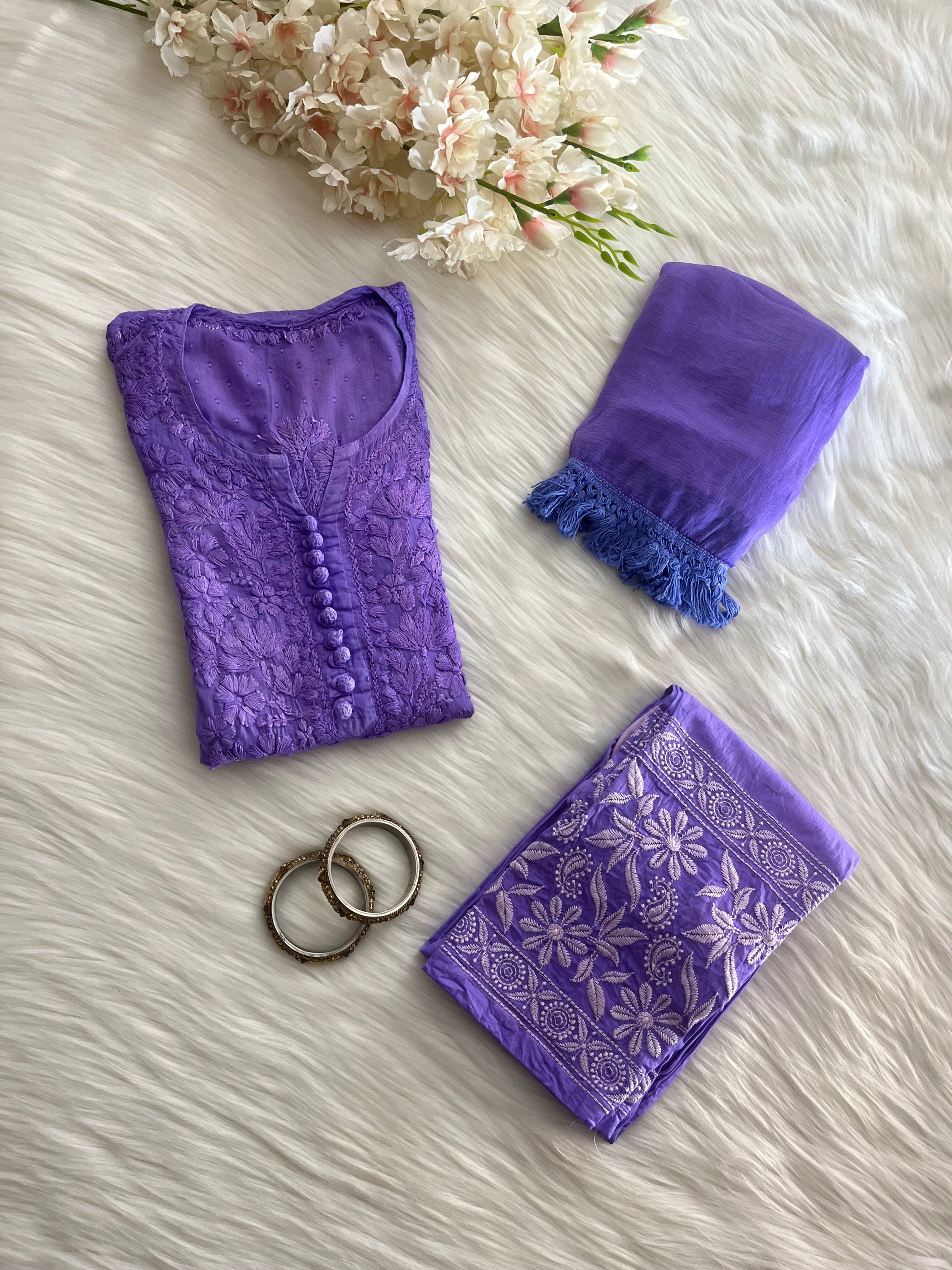 Anaya Dobby Cotton Dye Set - Chikan Diaries