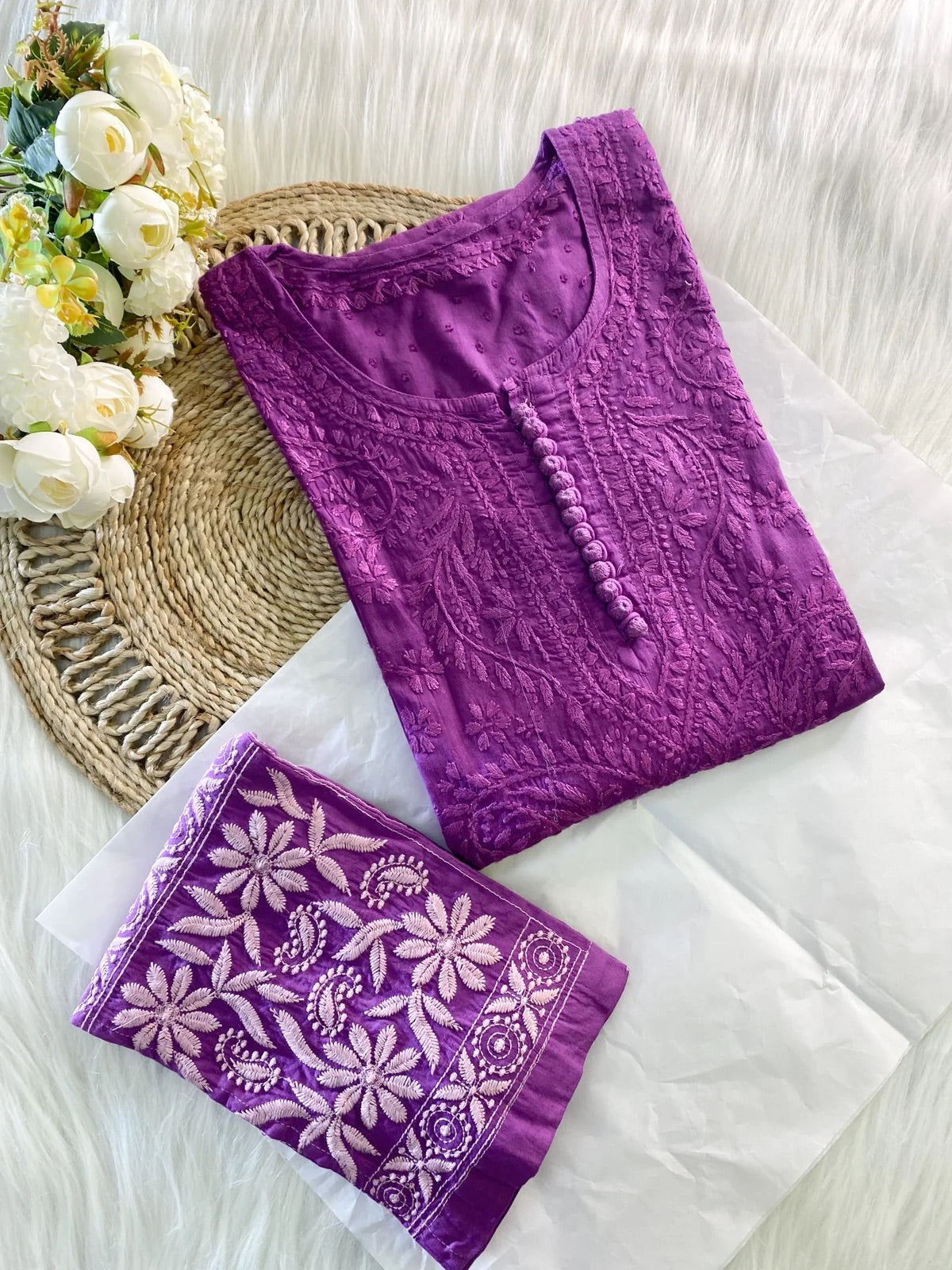 Aafreen Dobby Cotton Set – Everyday Elegance - Chikan Diaries