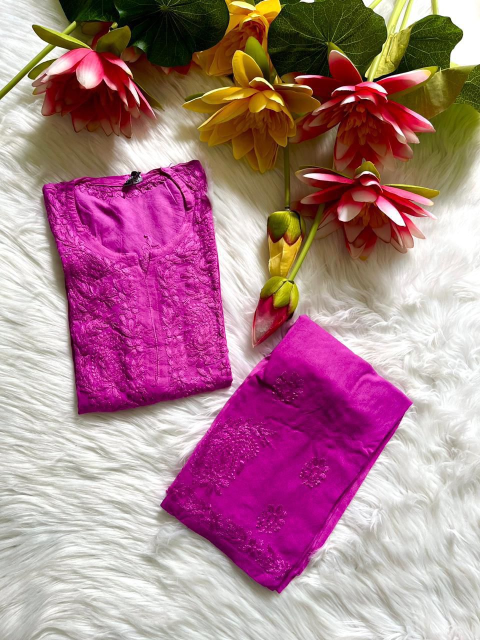 Avni Rayon Ombre Dyed Kurti & Plazo Set 🌸 - Chikan Diaries