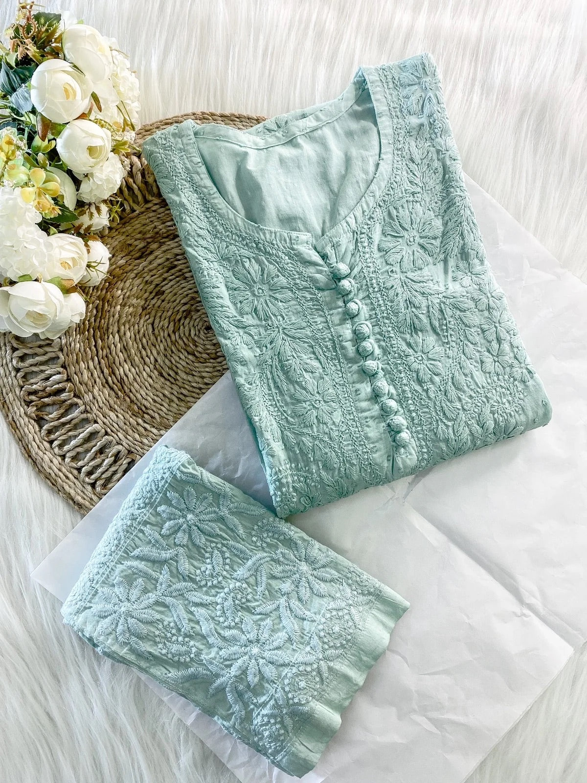 Aafreen Dobby Cotton Set – Everyday Elegance - Chikan Diaries