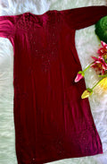 Premium Ryon Kurti with Mukaish-Embroidered Pant Set - Chikan Diaries