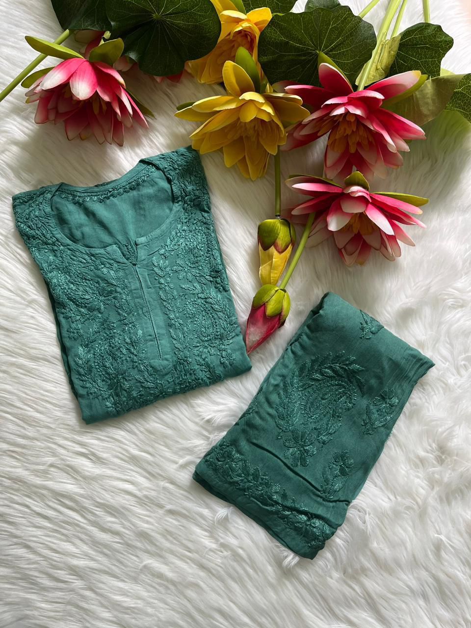 Avni Rayon Ombre Dyed Kurti & Plazo Set 🌸 - Chikan Diaries