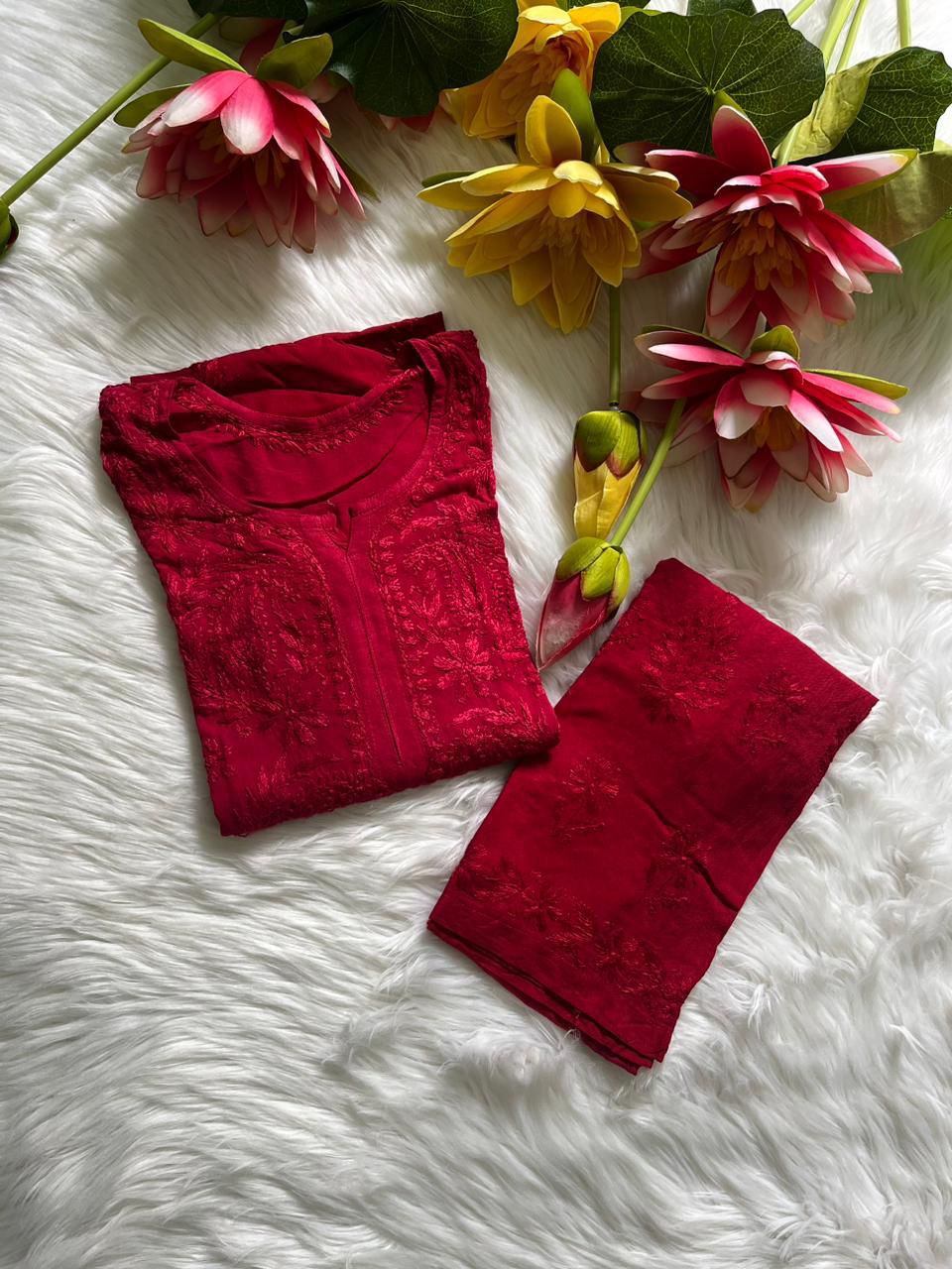 Avni Rayon Ombre Dyed Kurti & Plazo Set 🌸 - Chikan Diaries