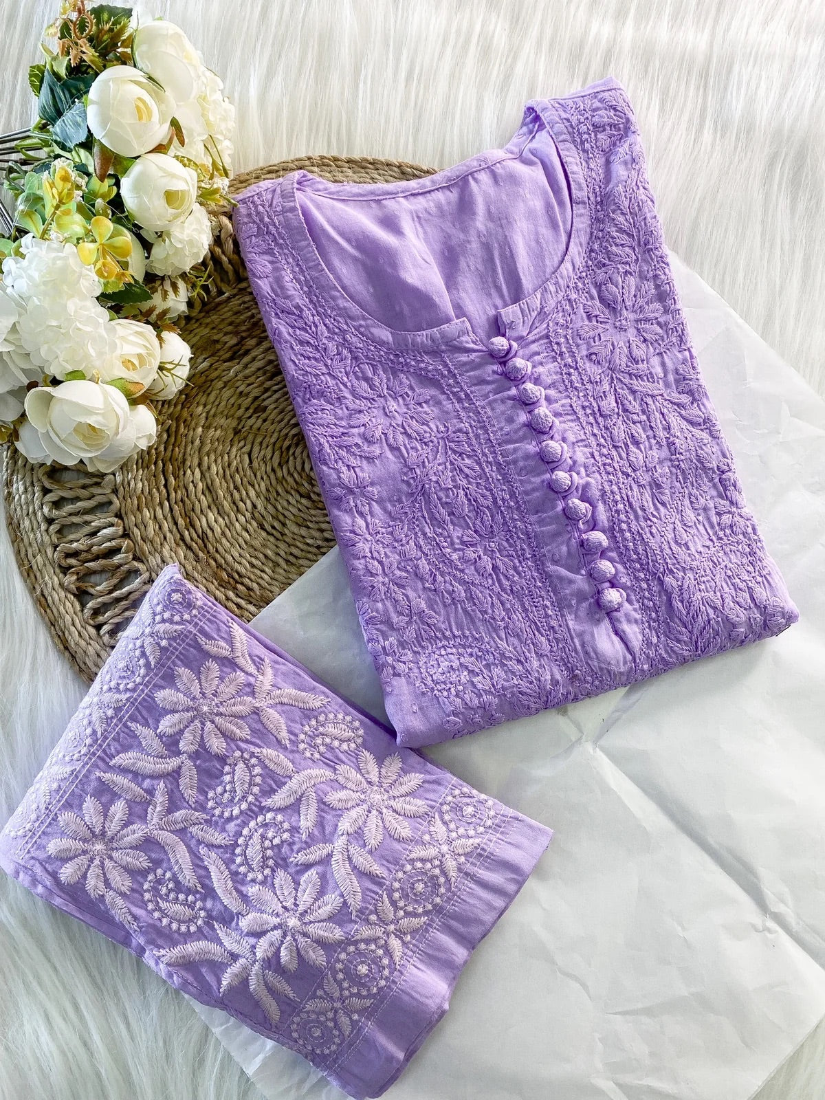 Aafreen Dobby Cotton Set – Everyday Elegance - Chikan Diaries