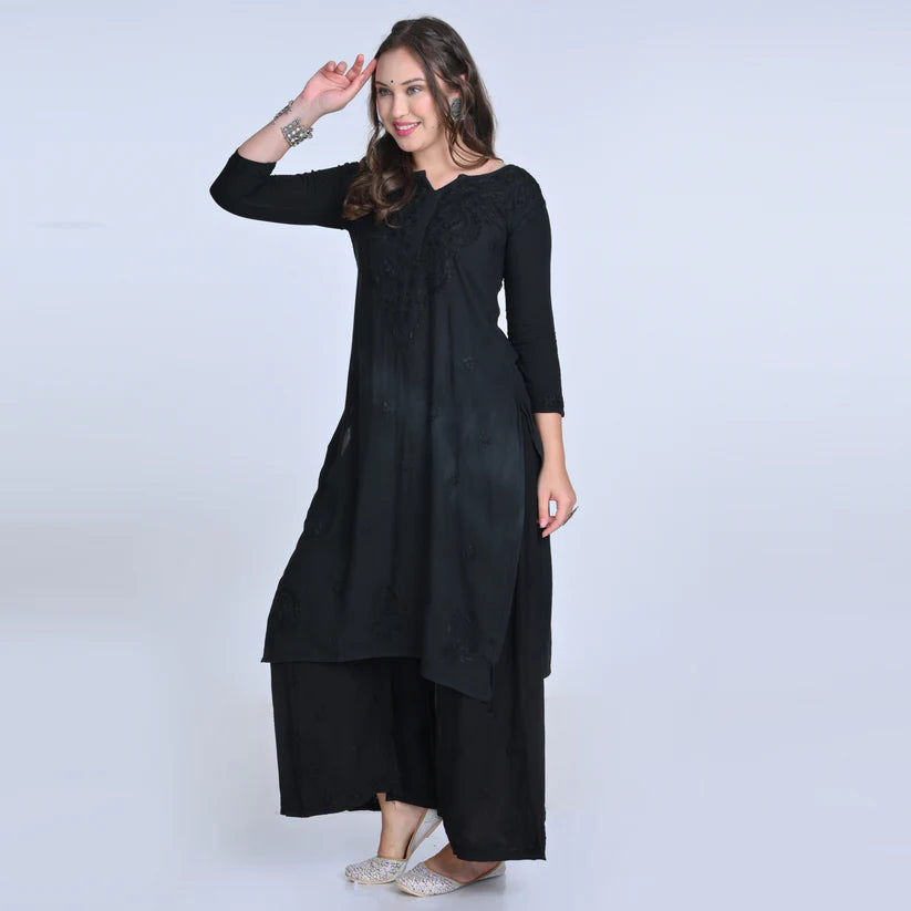 Premium Ombre 3-Piece with Ghas Patti work - Chikan Diaries