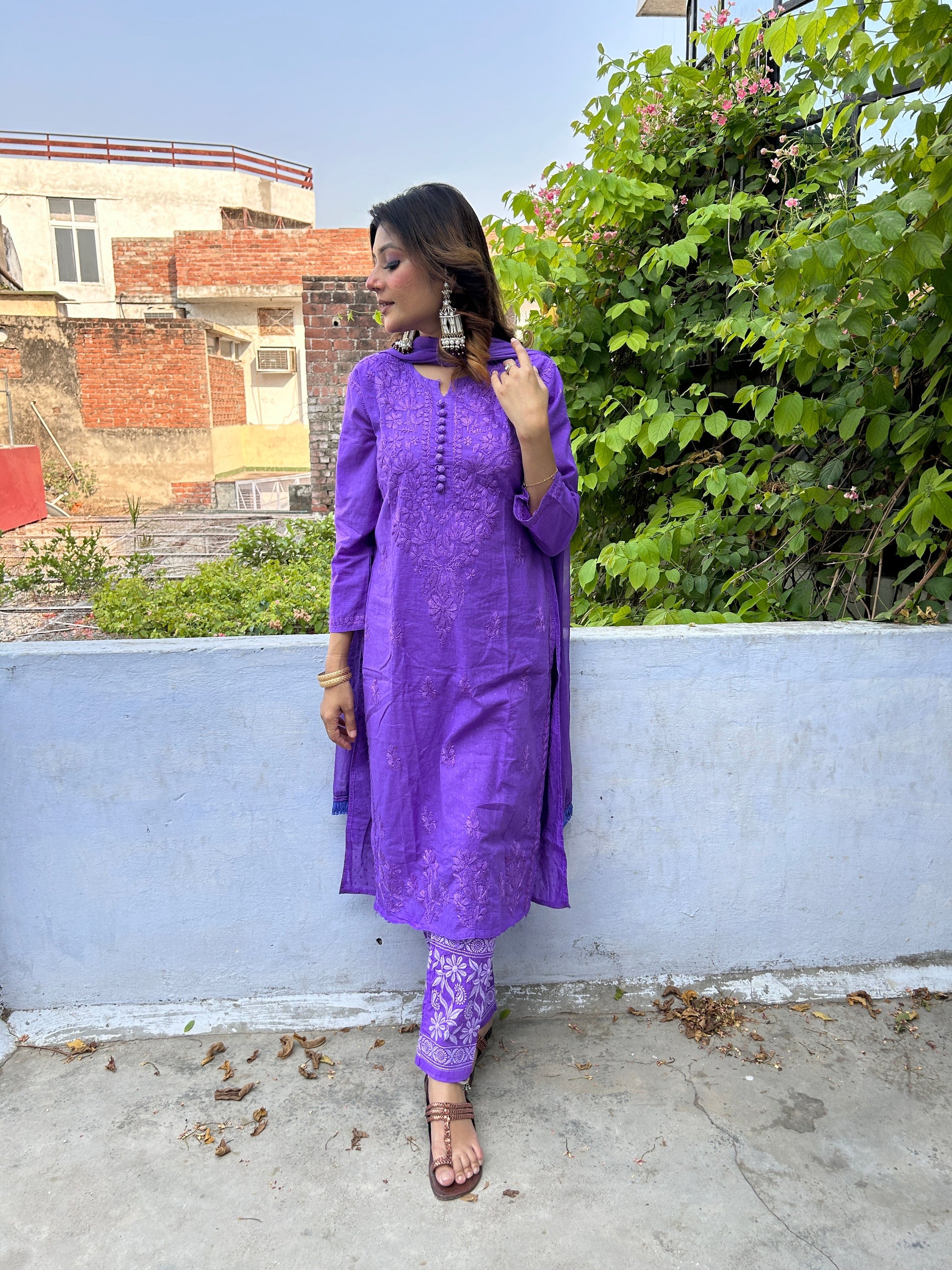 Anaya Dobby Cotton Dye Set - Chikan Diaries