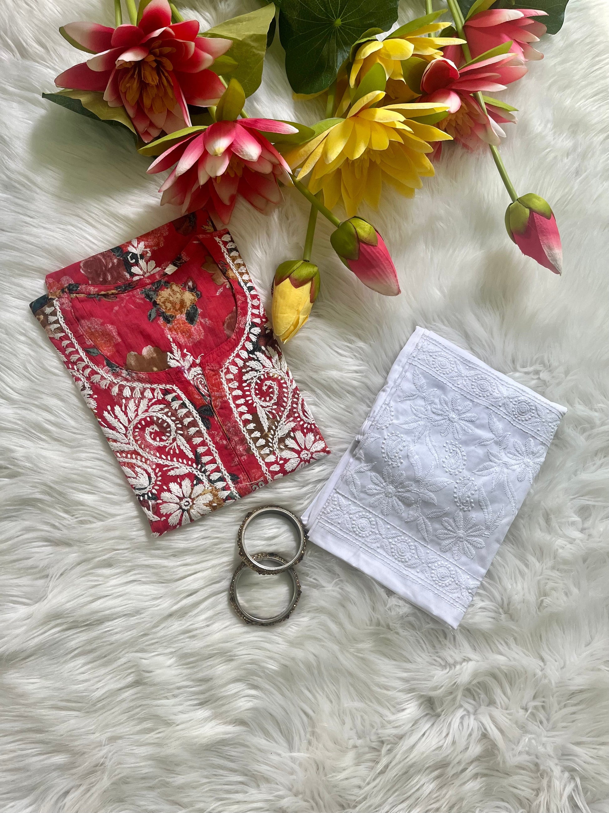 Khayal Mul Mul Printed Set - Chikan Diaries