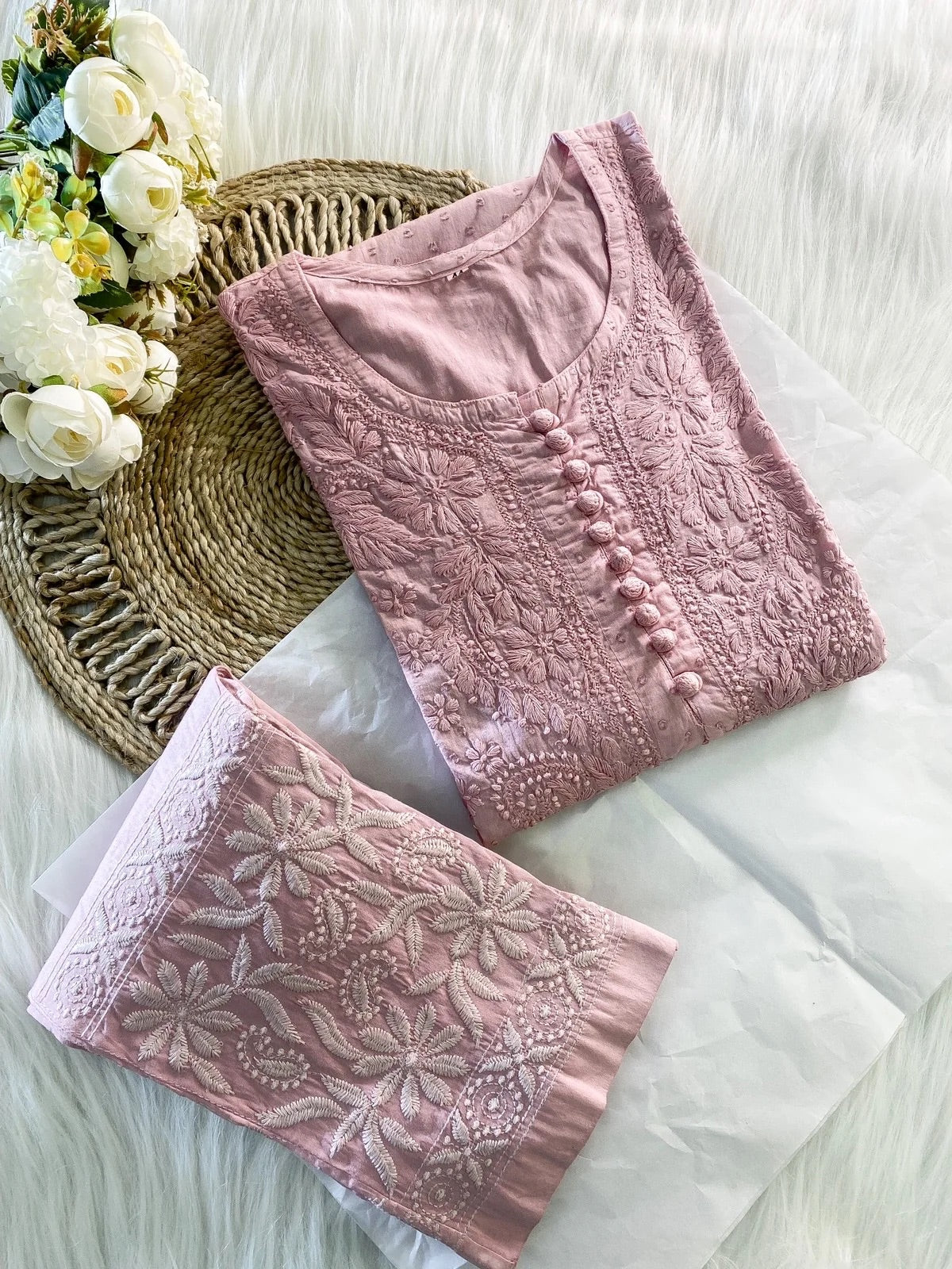 Aafreen Dobby Cotton Set – Everyday Elegance - Chikan Diaries