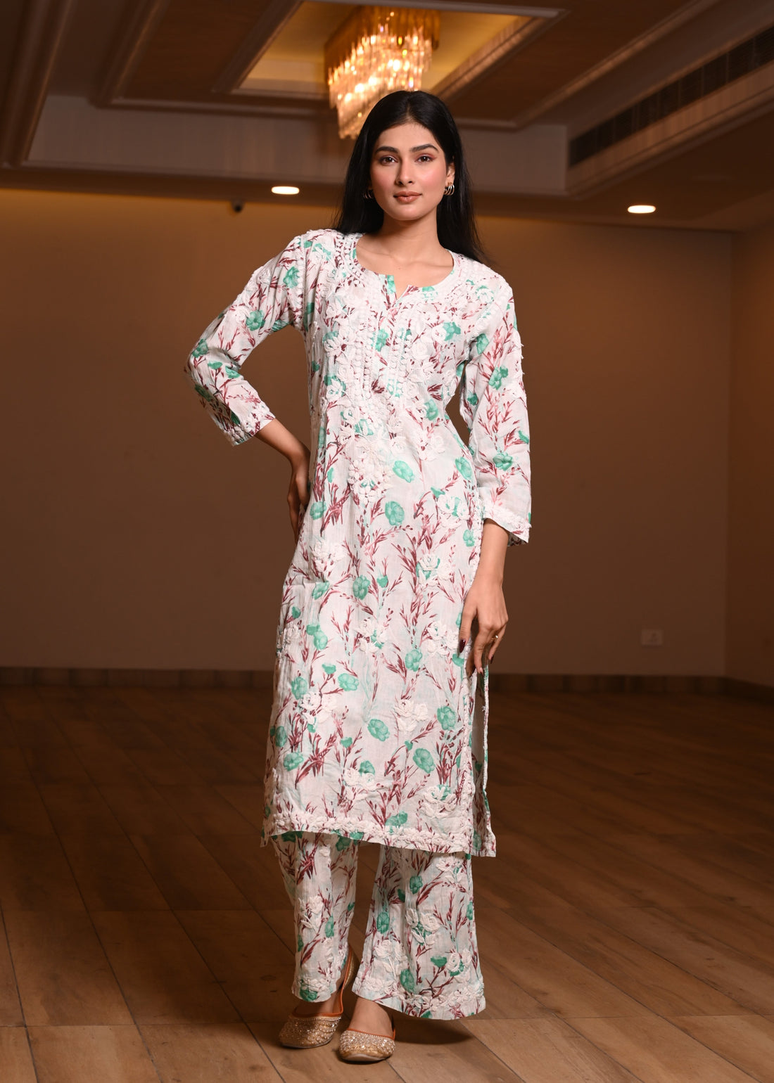 Noor-e-Mulmul -Palazzo Set - Chikan Diaries