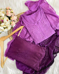 Premium Ombre 3-Piece with Ghas Patti work - Chikan Diaries
