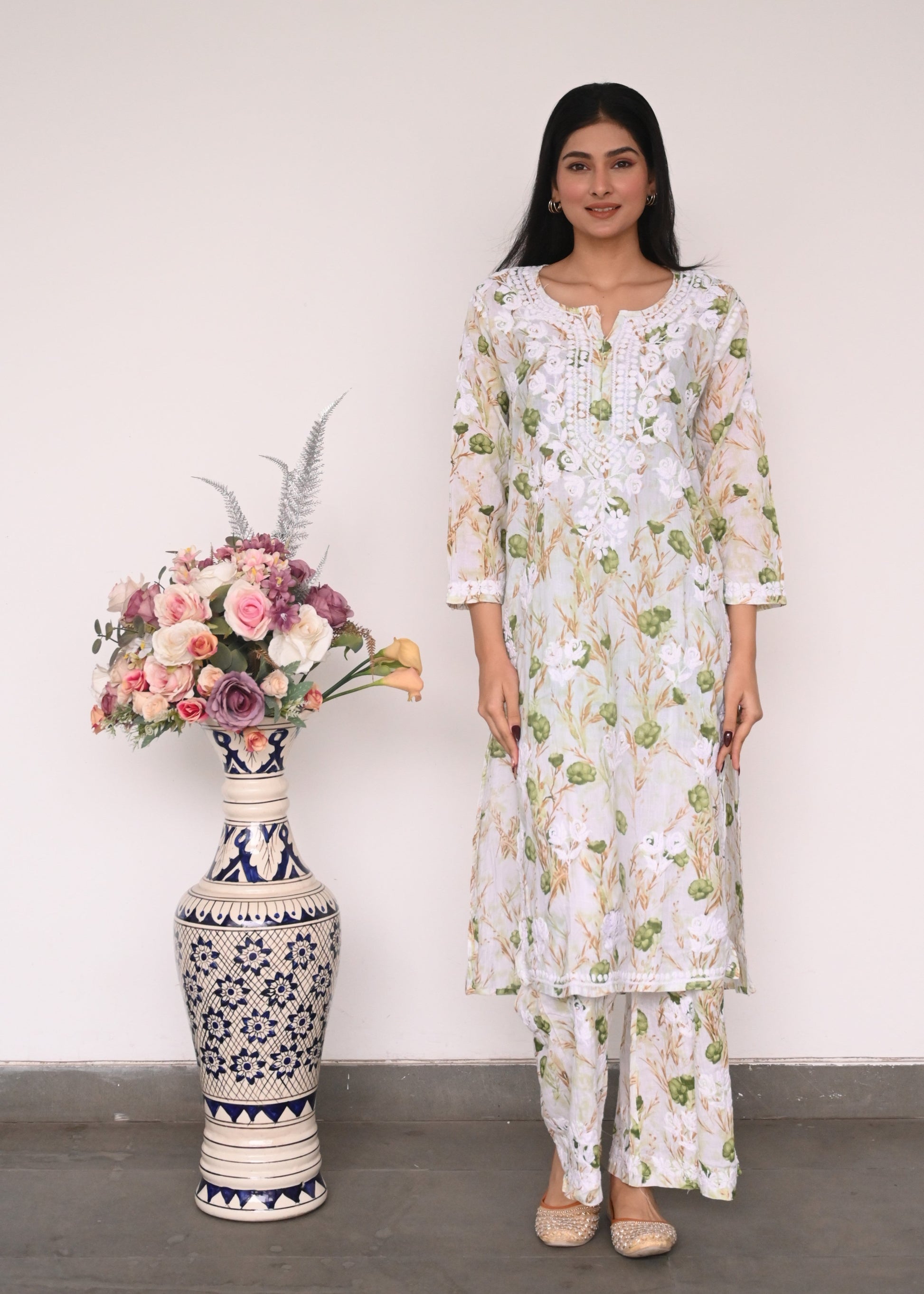 Noor-e-Mulmul -Palazzo Set - Chikan Diaries