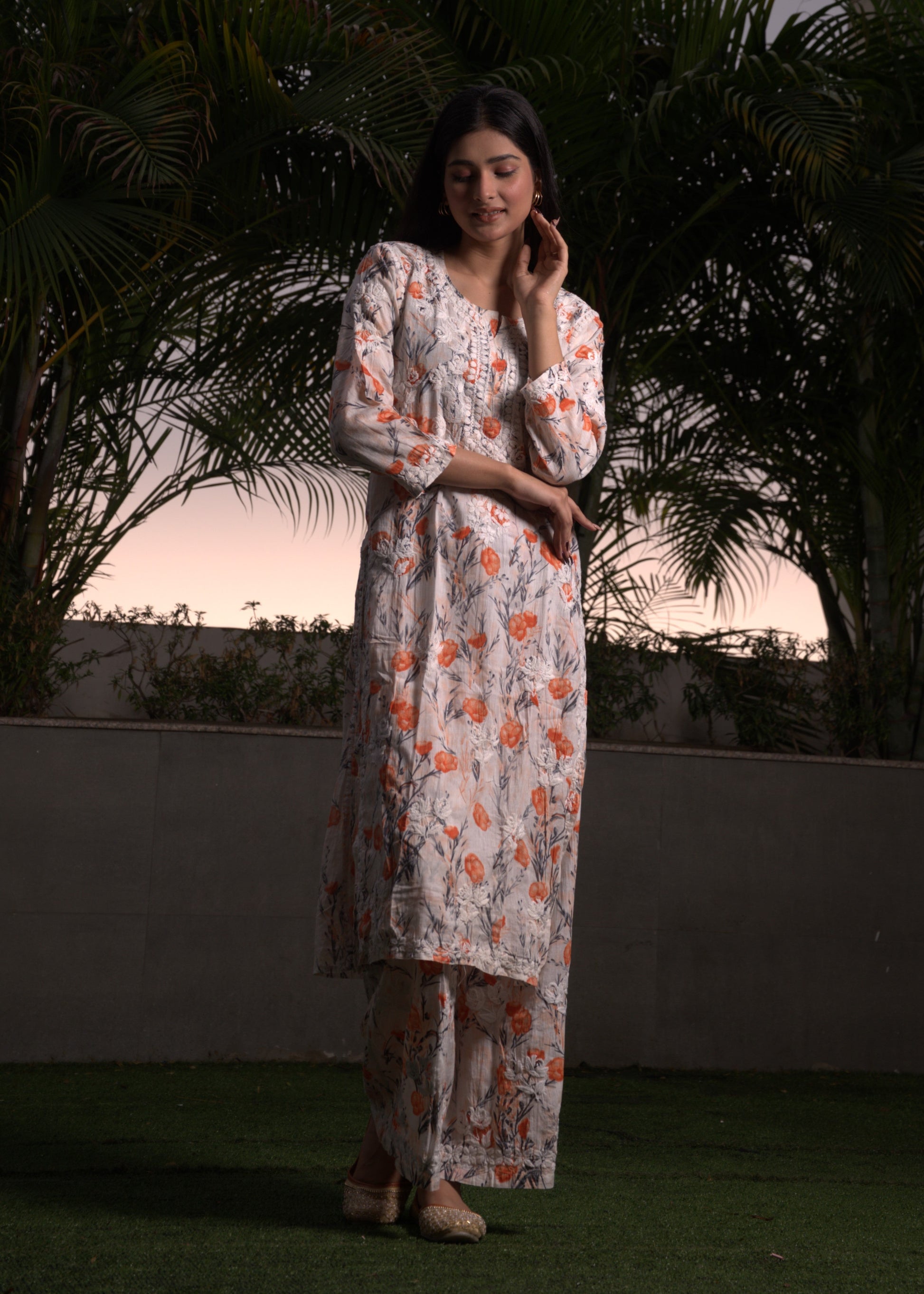 Noor-e-Mulmul -Palazzo Set - Chikan Diaries