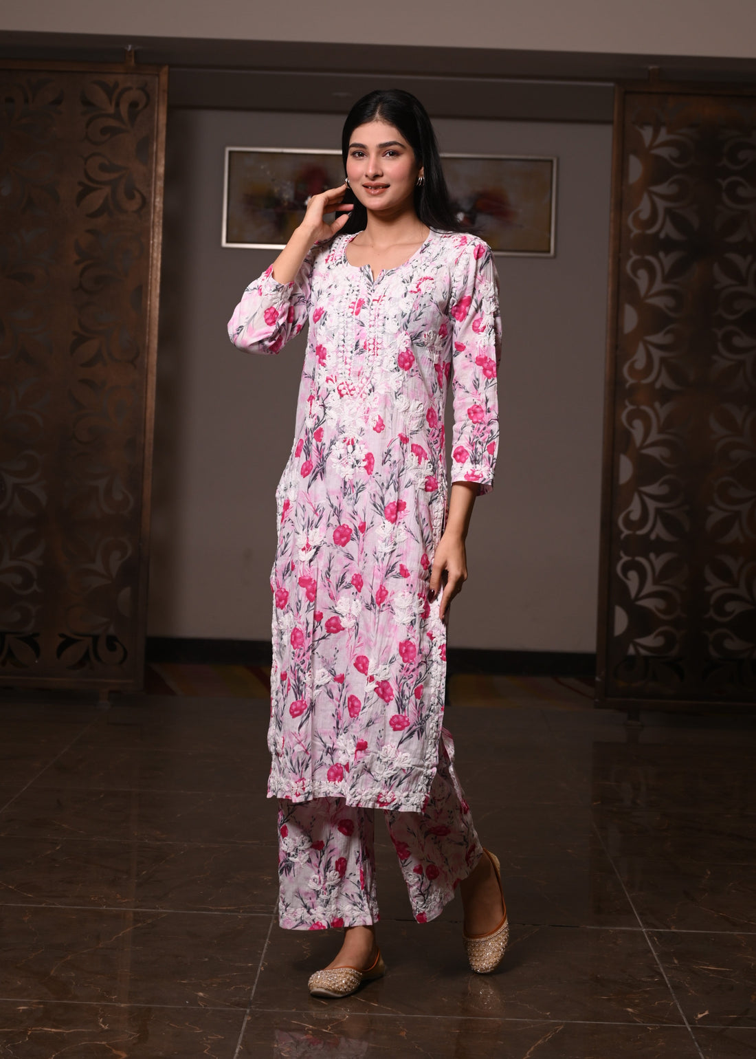 Noor-e-Mulmul -Palazzo Set - Chikan Diaries