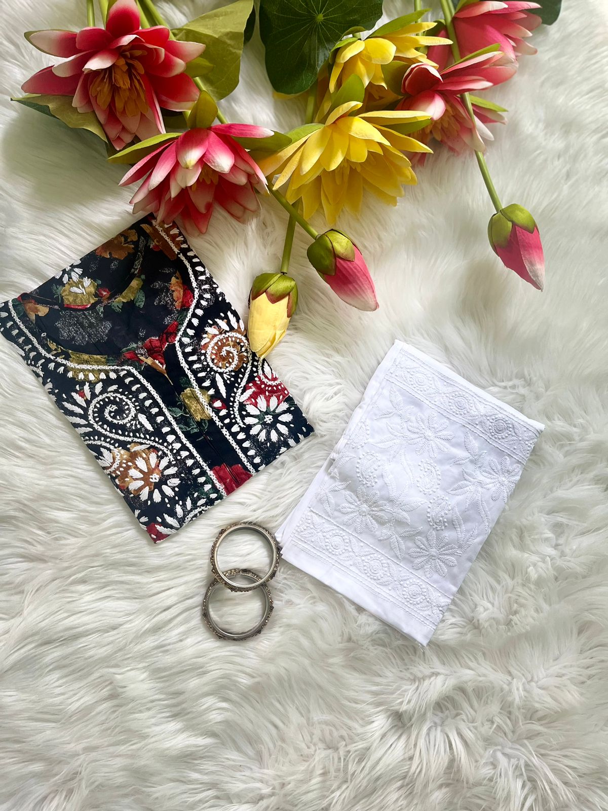 Khayal Mul Mul Printed Set - Chikan Diaries