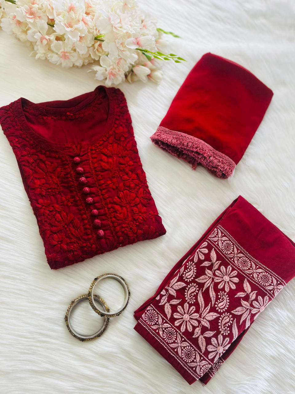 Anaya Dobby Cotton Dye Set - Chikan Diaries