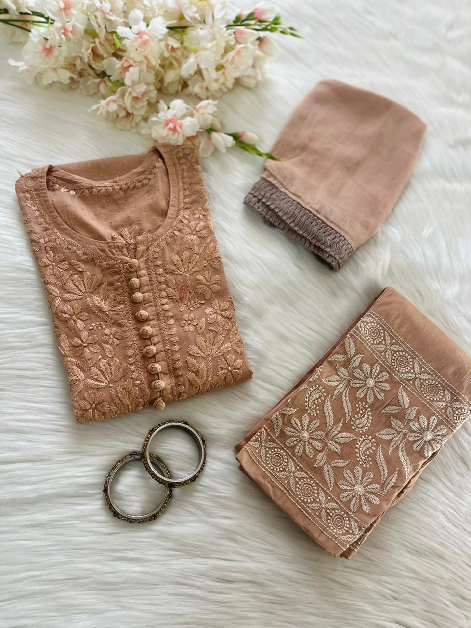 Anaya Dobby Cotton Dye Set - Chikan Diaries