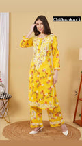 Exclusive Mul Mul Long Printed Co-ord Set - Chikan Diaries