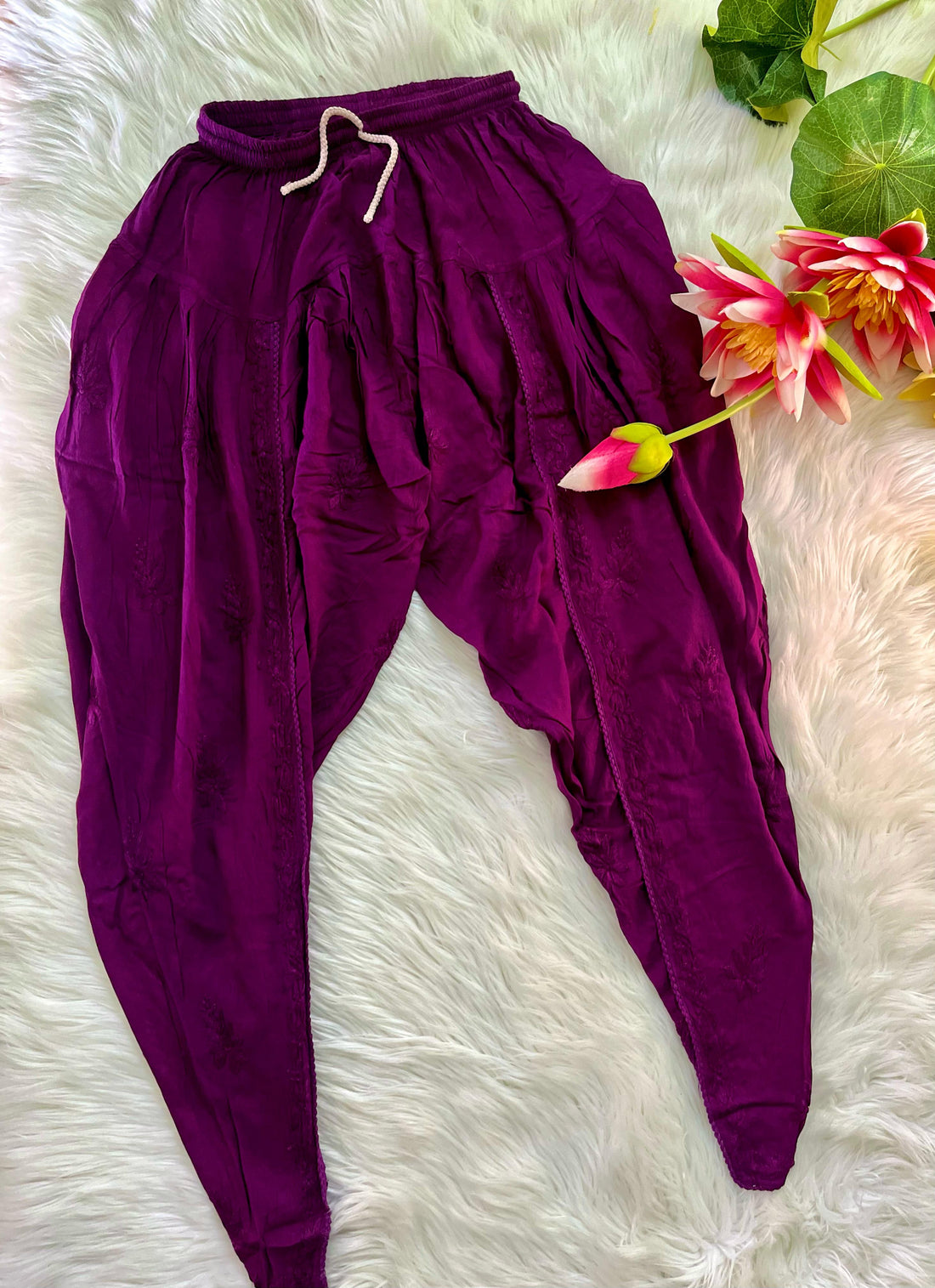 Hand-Embroidered Rayon Dhoti Kurti Set🌸 - Chikan Diaries
