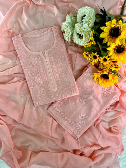 Chikan Kurti Deep Maroon Rayon Top: