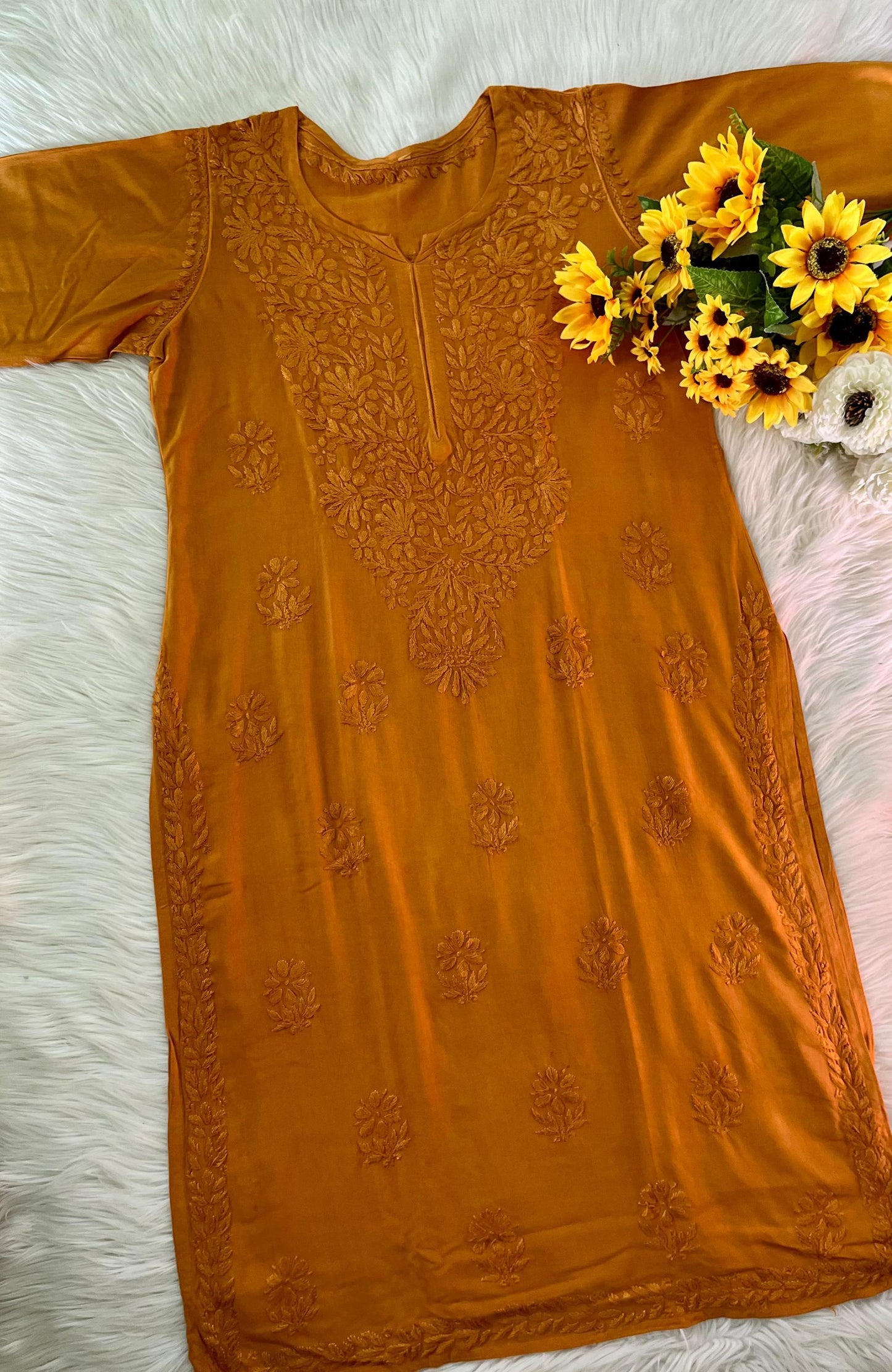 Chikankari Kurta Set Rayon Blend: Ghaspatti Handwork, Lightweight 2pc, Soft Fabric Traditional Wear