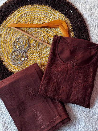 Soft Rayon Kurti Plazo Set: Plus Size Chikankari Ethnic Dress, Breathable Festive Office Wear S-3XL