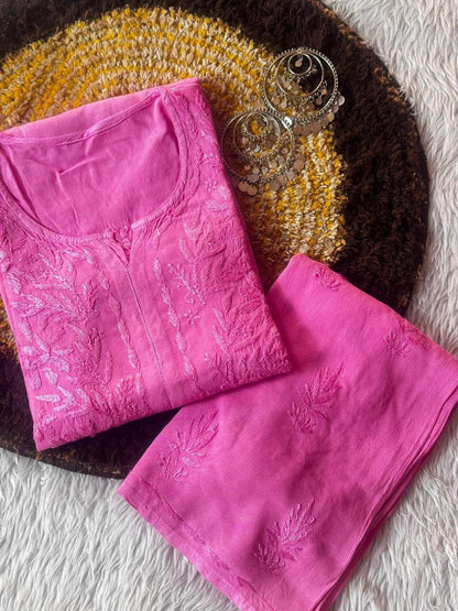 Soft Rayon Kurti Plazo Set: Plus Size Chikankari Ethnic Dress, Breathable Festive Office Wear S-3XL