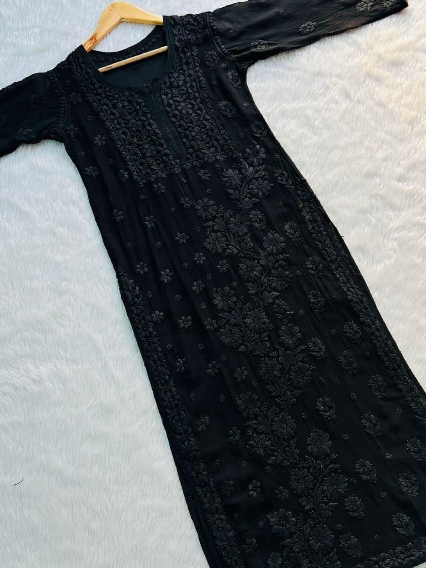 Luxe Viscose, Chafi 3D Work, Handcrafted, Lucknowi, For Women, Festive, and Daily Wear