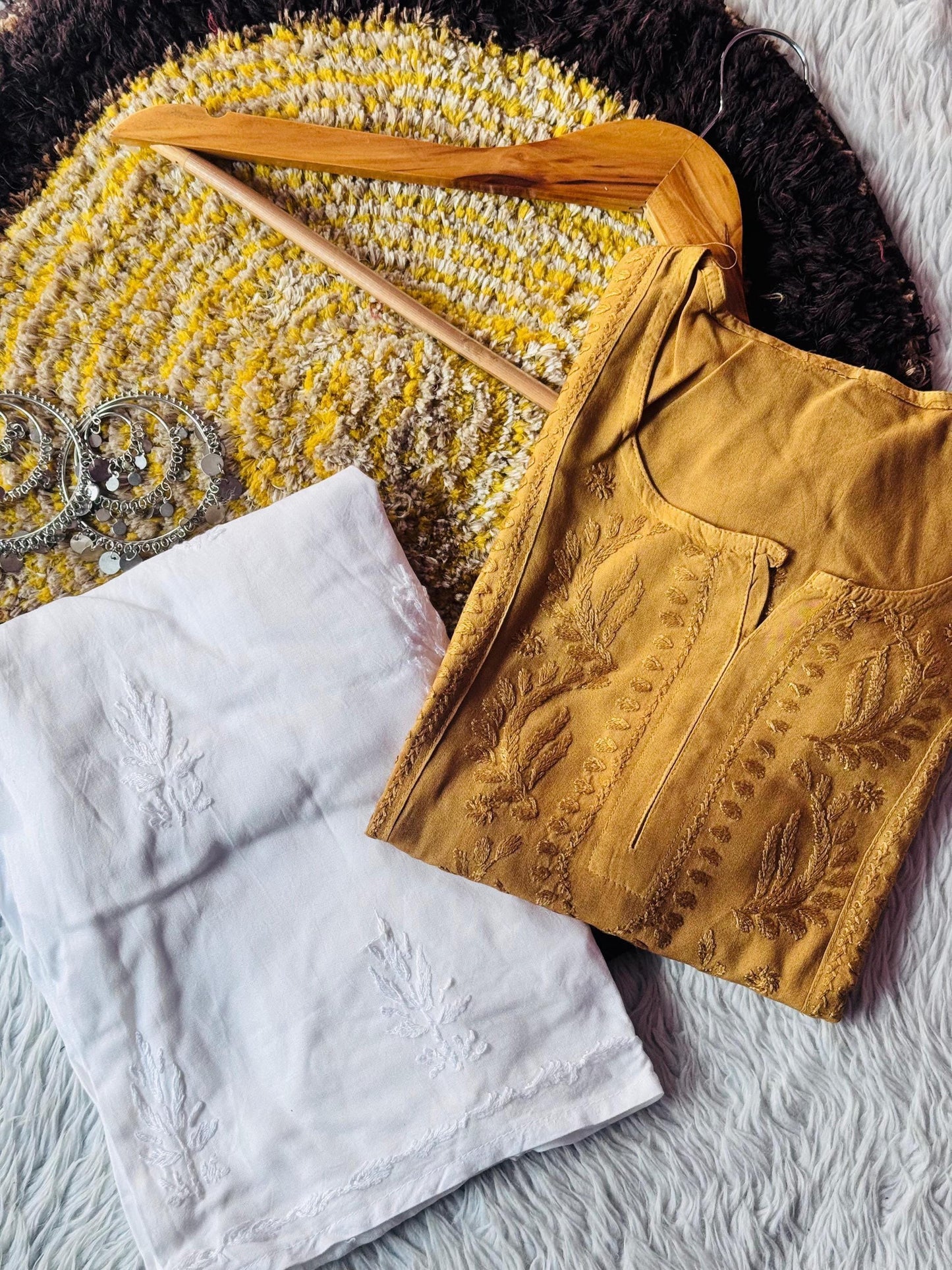 Premium Dyeable Rayon Chikankari Short Kurti Set, Handmade Lucknowi Embroidery Plazo Outfit, Plus Size Kurta Tunic Top, Summer Ethnic Wear