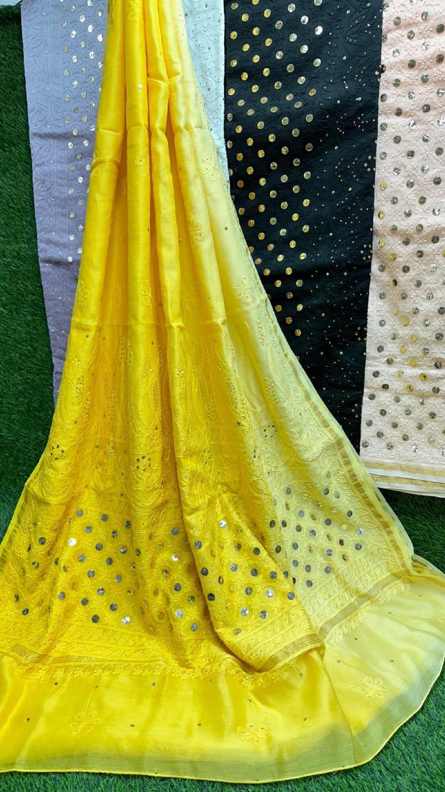 Chikan Chanderi Silk Saree: Dyeable Mukesh Handcrafted Bridal Wedding Ethnic Drape, Luxurious Artistry