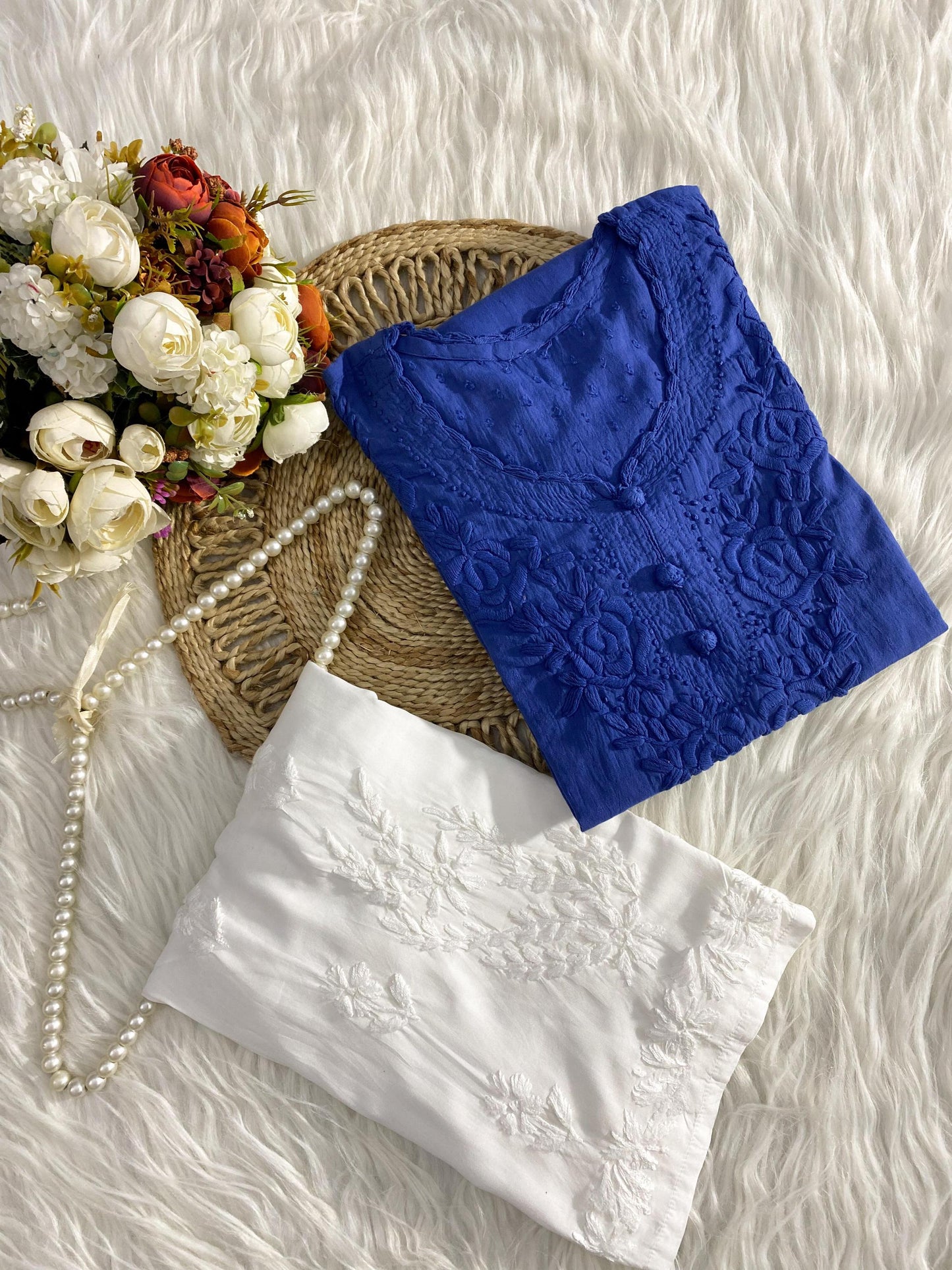 Butter Soft Dobby Cotton Short Top, Handcrafted Chikankari Tunic, Lucknowi Embroidered Boho Blouse, Summer Plus Size Ethnic Kurti