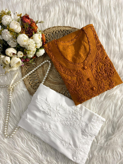 Butter Soft Dobby Cotton Short Top, Handcrafted Chikankari Tunic, Lucknowi Embroidered Boho Blouse, Summer Plus Size Ethnic Kurti