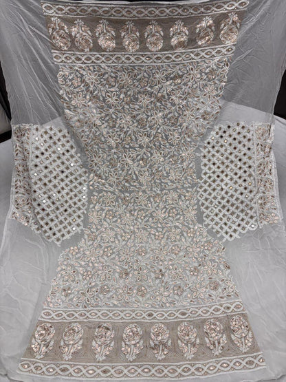 Custom Color Embroidered Lehenga Set | Lucknowi Chikankari | Unstitched