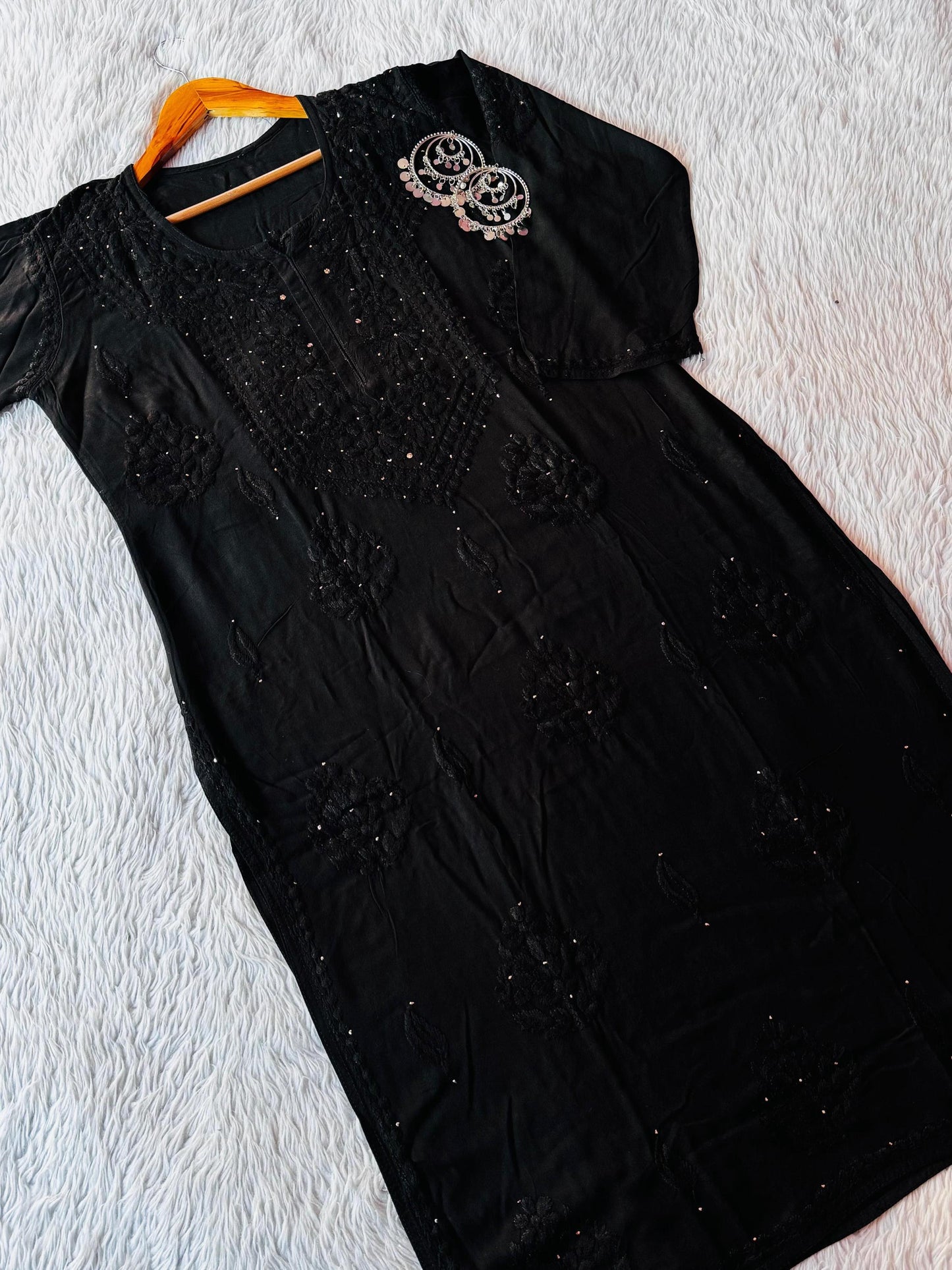 Soft Rayon Mukesh Kurti Plazo Set, Heavy Work Hand Embroidered Tunic, Traditional Chikankari Ethnic Suit