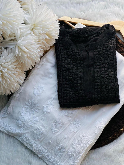 Luxe Viscose, Chafi 3D Work, Handcrafted, Lucknowi, For Women, Festive, and Daily Wear