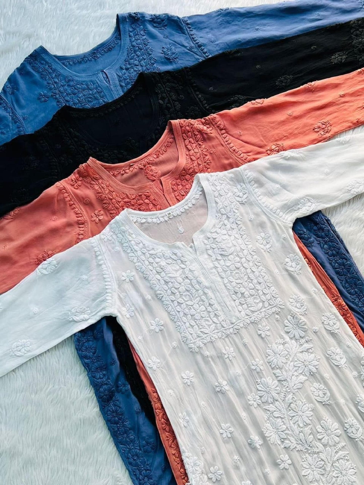 Luxe Viscose, Chafi 3D Work, Handcrafted, Lucknowi, For Women, Festive, and Daily Wear