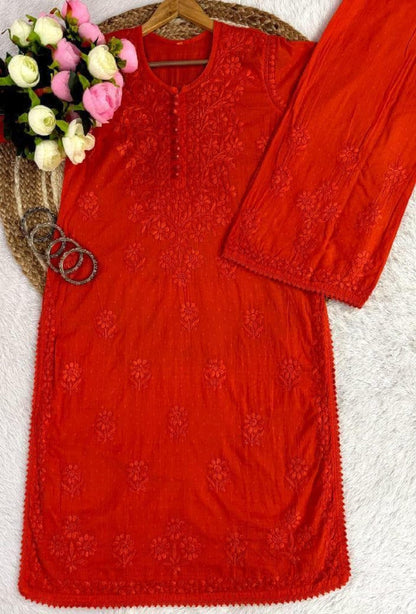 Chikankari Kurta Set Hand-Embroidered Dobby Cotton Indian Wear S-XL Heritage Art Traditional Outfit