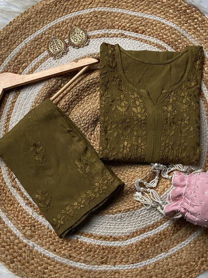 Heavy Daman Work Rayon Set | Hand Embroidered Palazzo Kurti | Soft Fabric | Indian Ethnic Wear | Artisan Crafted