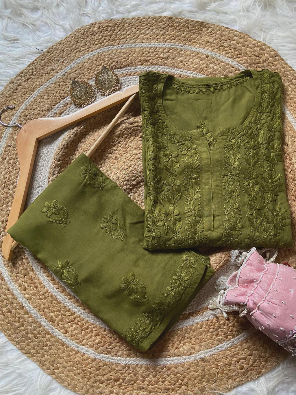 Heavy Daman Work Rayon Set | Hand Embroidered Palazzo Kurti | Soft Fabric | Indian Ethnic Wear | Artisan Crafted