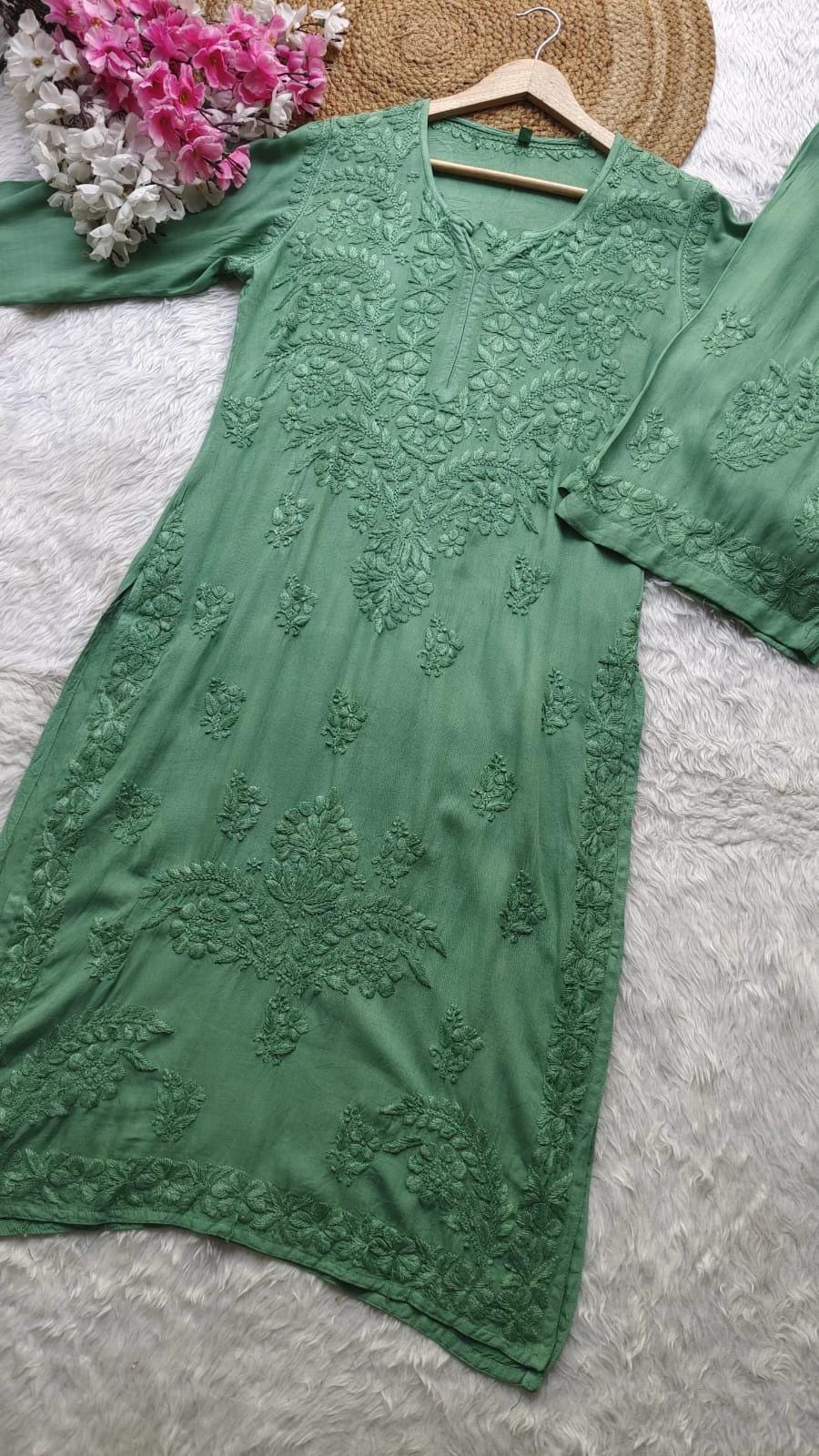 Rayon Dyed Suit Set | Handcrafted Kurti Palazzo Set | Soft Breathable Ethnic Wear | Indian Traditional Dress | Artisan Made