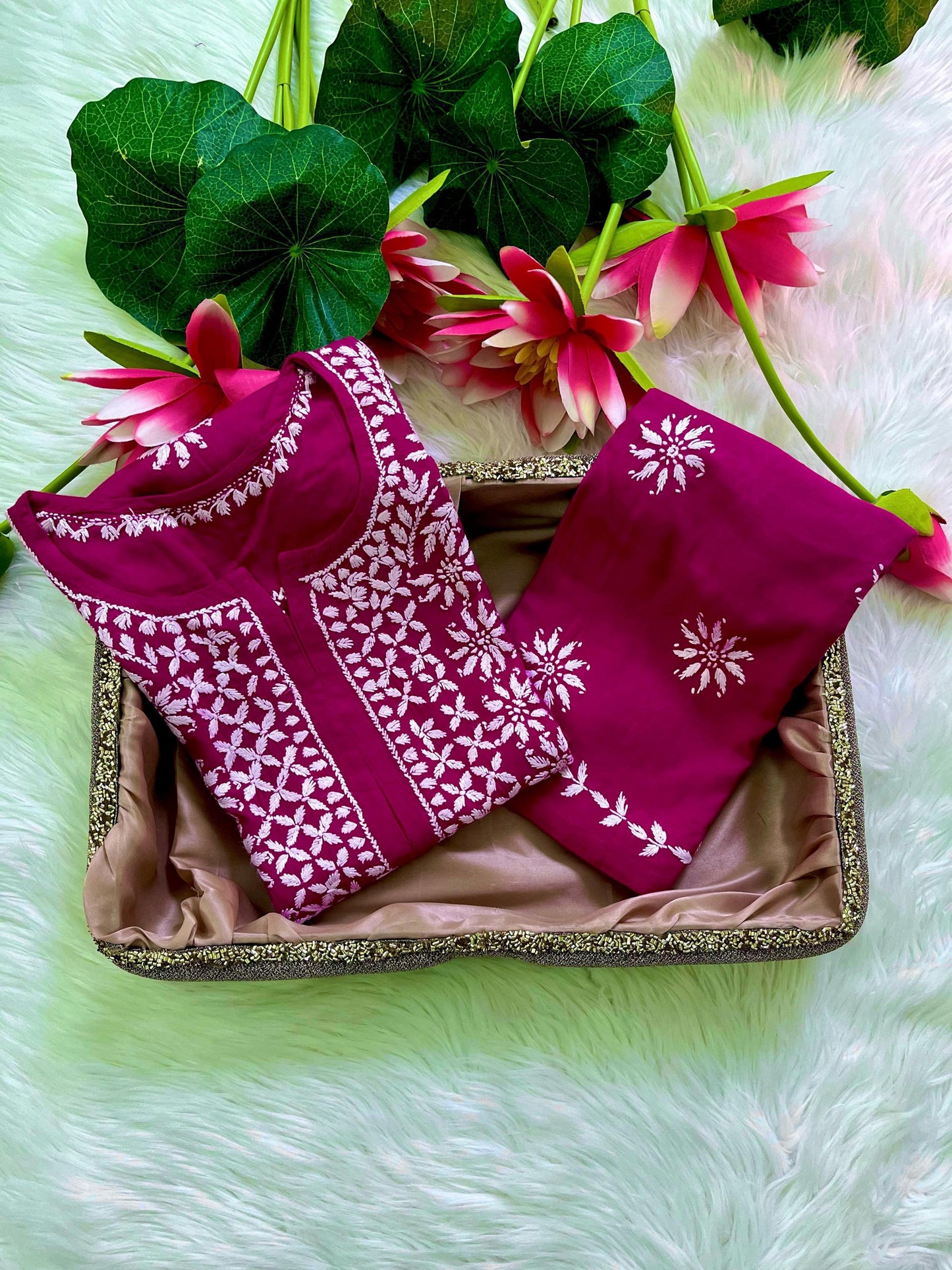 Indian Rayon Kurti Palazzo Set | Ghaspatti Embroidery Work from India | Traditional Ethnic Wear for Women | Desi Suit Set | Festival Outfit