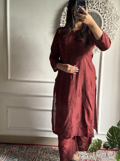 Indian Chanderi Silk Kurti Palazzo Set | Rayon Suit Set from India | Traditional Indian Dress for Women | Ethnic Wear | Desi Clothing
