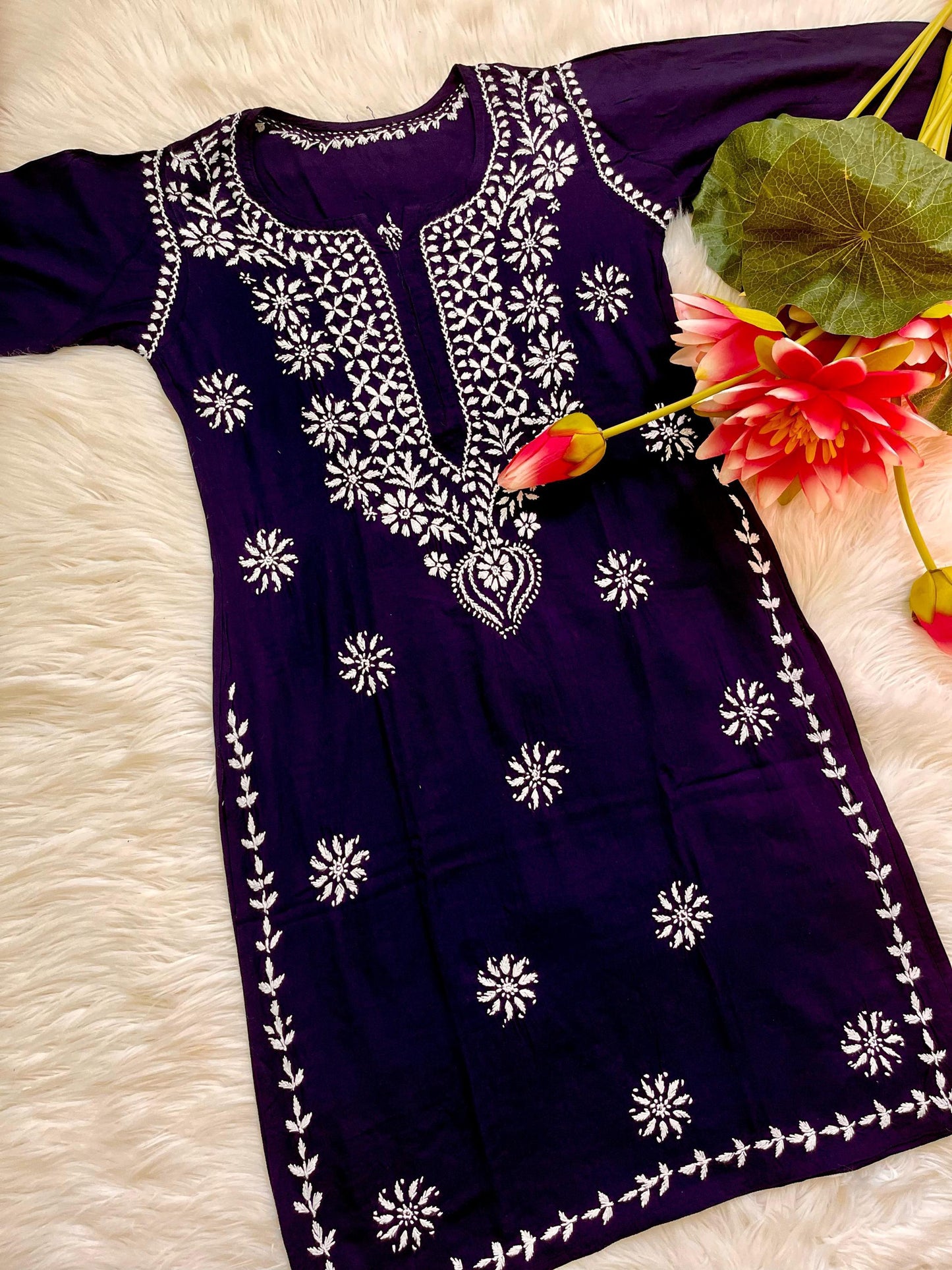 Indian Rayon Kurti Palazzo Set | Ghaspatti Embroidery Work from India | Traditional Ethnic Wear for Women | Desi Suit Set | Festival Outfit