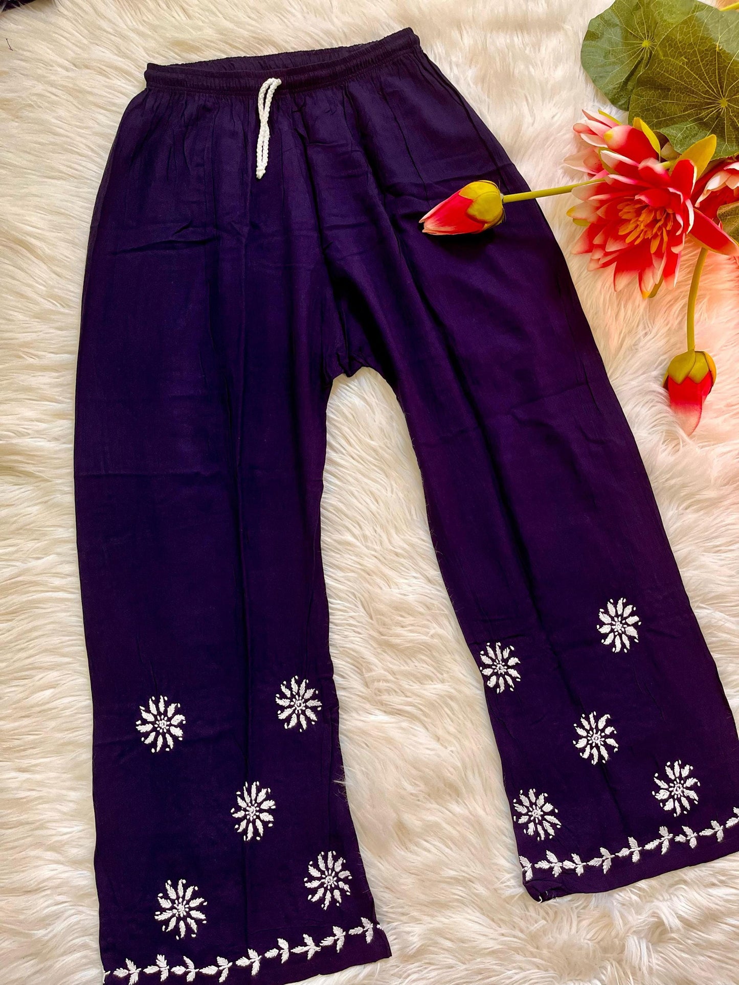 Indian Rayon Kurti Palazzo Set | Ghaspatti Embroidery Work from India | Traditional Ethnic Wear for Women | Desi Suit Set | Festival Outfit