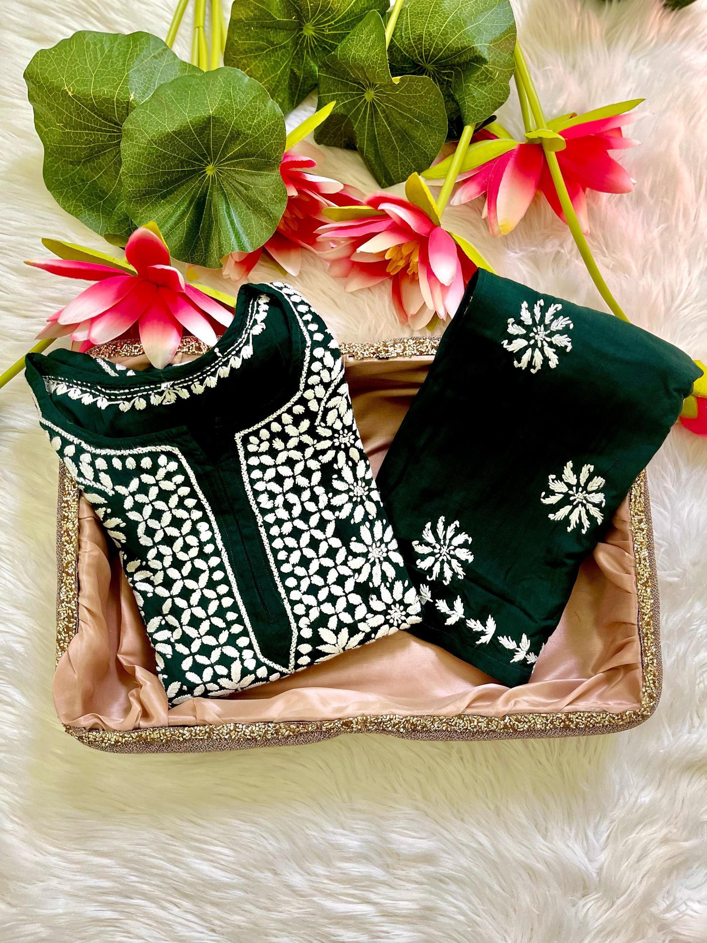 Indian Rayon Kurti Palazzo Set | Ghaspatti Embroidery Work from India | Traditional Ethnic Wear for Women | Desi Suit Set | Festival Outfit