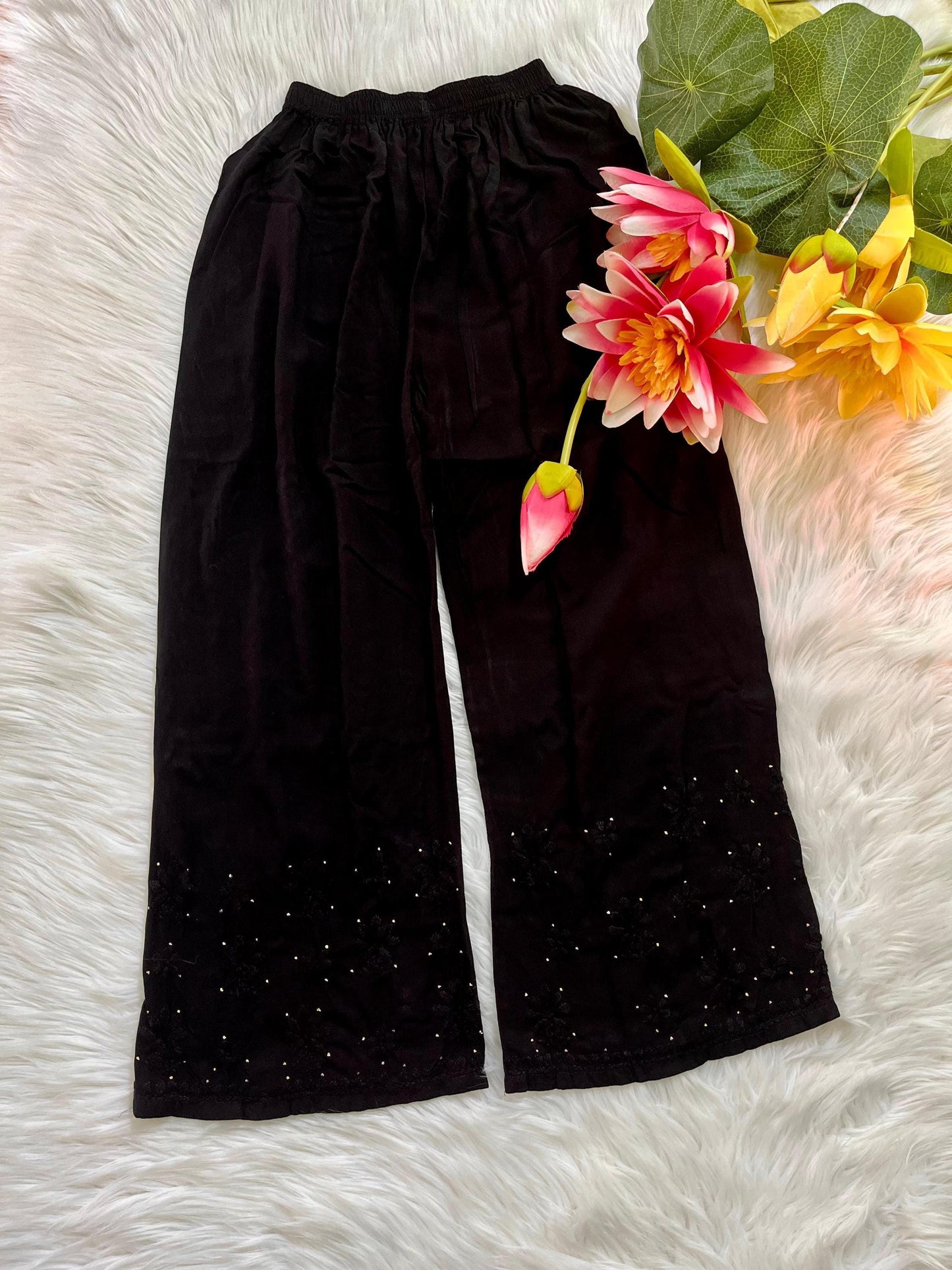 Black Mukaish Kurti Set 3 Piece | Hand Embellished Rayon Suit from India, Traditional Indian Dress with Dupatta, Gota Patti Work Ethnic Wear