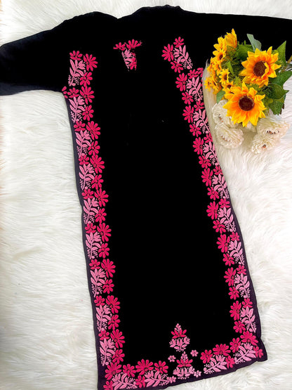Handmade Lucknow Chikankari Kurti Indian Salwar Suit Top Traditional Embroidery  Premium Luxe Rayon 46 Inch Size 38-46