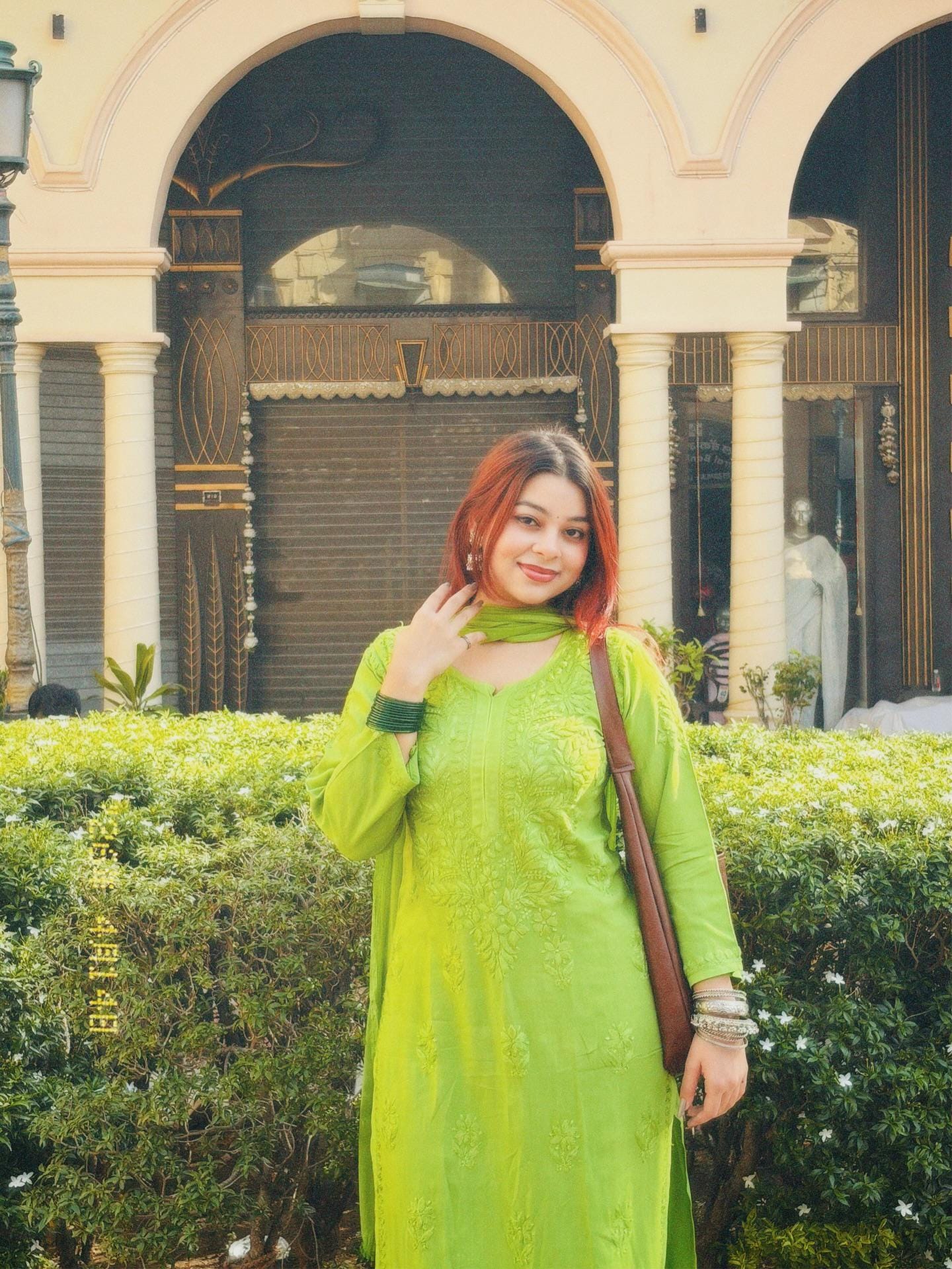 Authentic Handmade Lucknowi Chikankari Set Henna Green Rayon Cotton Soft Breathable Kurta Palazzo Dupatta Traditional Festive Salwar Suit